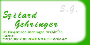 szilard gehringer business card